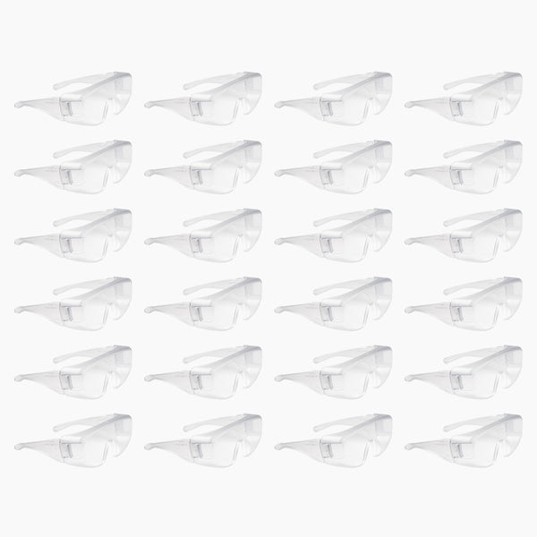 Schutzbrille (24er Pack) für Brillenträger geeignet - Arbeitsschutzbrille EN 166 Made in Germany