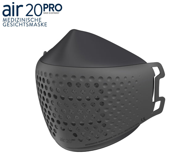 Medizinische Gesichtsmaske air20 PRO dark/anthracite (Anti-Brillenbeschlag)