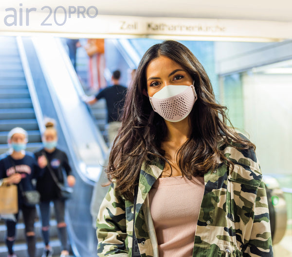 Medizinische Gesichtsmaske air20 PRO white/rosy (Anti-Brillenbeschlag)