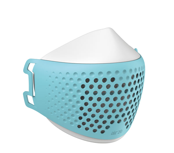 Medizinische Gesichtsmaske air20 PRO white/celeste (Anti-Brillenbeschlag)