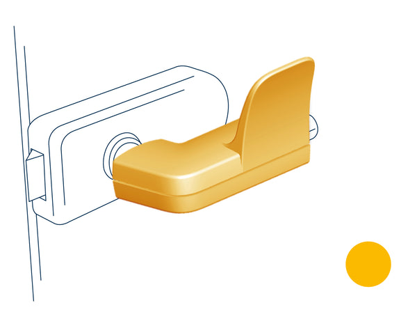 Hygiene Türöffner hugme (safrangelb) - Set bestehend aus Innen- & Außengriff