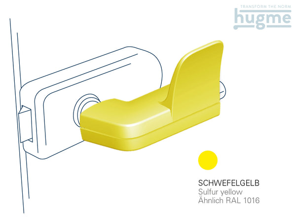 Hygiene Türöffner hugme (schwefelgelb) - Set bestehend aus Innen- & Außengriff