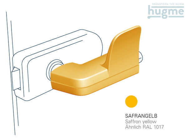 Hygiene Türöffner hugme (safrangelb) - Set bestehend aus Innen- & Außengriff