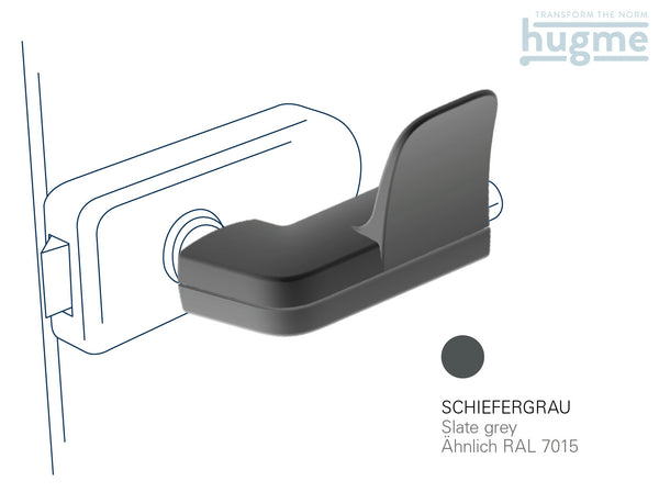 Hygiene Türöffner hugme (schiefergrau) - Set bestehend aus Innen- & Außengriff