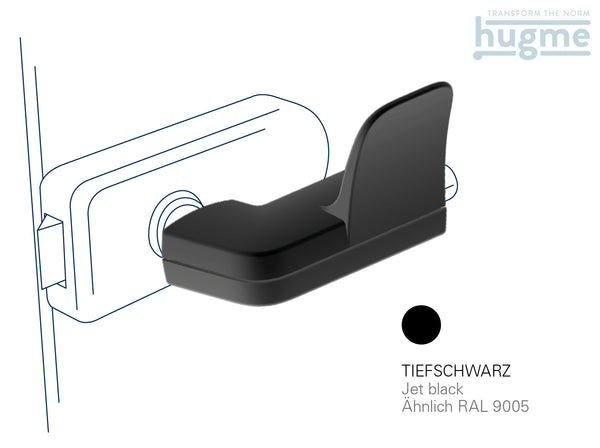 Hygiene Türöffner hugme (schwarz) - Set bestehend aus Innen- & Außengriff