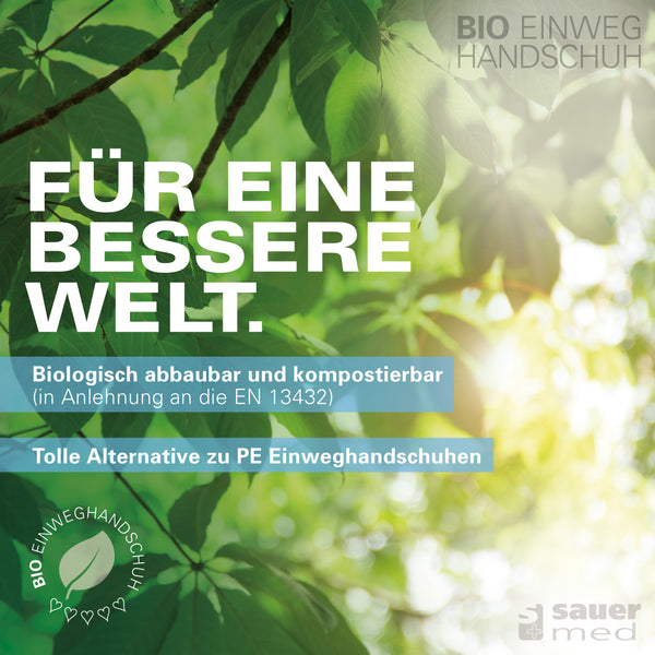 Nachhaltige Bio-Einweghandschuhe PLA (500 Stück) - kompostierbar, PSA, lebensmittelecht