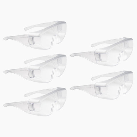 5 x Schutzbrille / Überbrille für Brillenträger geeignet - Arbeitsschutzbrille EN 166 Made in Germany