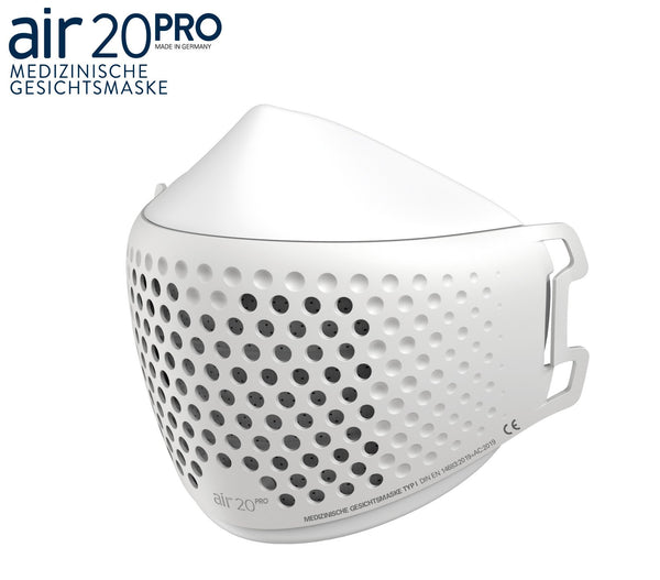 Medizinische Gesichtsmaske air20 PRO white/white (Anti-Brillenbeschlag)