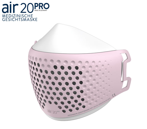 Medizinische Gesichtsmaske air20 PRO white/rosy (Anti-Brillenbeschlag)