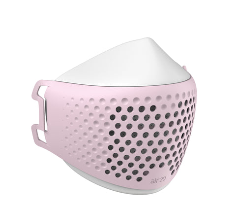 Medizinische Gesichtsmaske air20 PRO white/rosy (Anti-Brillenbeschlag)