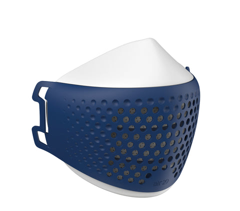 Medizinische Gesichtsmaske air20 PRO white/blue sea (Anti-Brillenbeschlag)