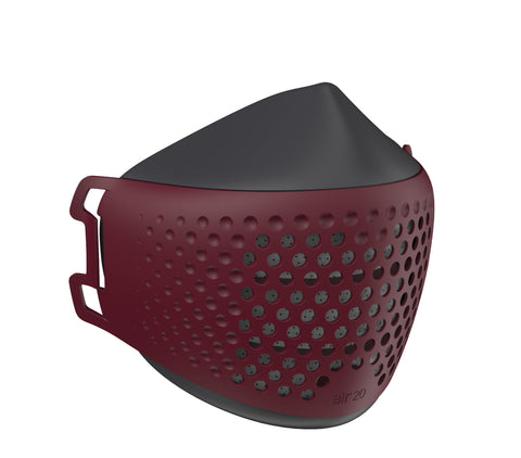 Medizinische Gesichtsmaske air20 PRO dark/burgundy (Anti-Brillenbeschlag)