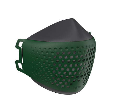 Medizinische Gesichtsmaske air20 PRO dark/darkgreen (Anti-Brillenbeschlag)