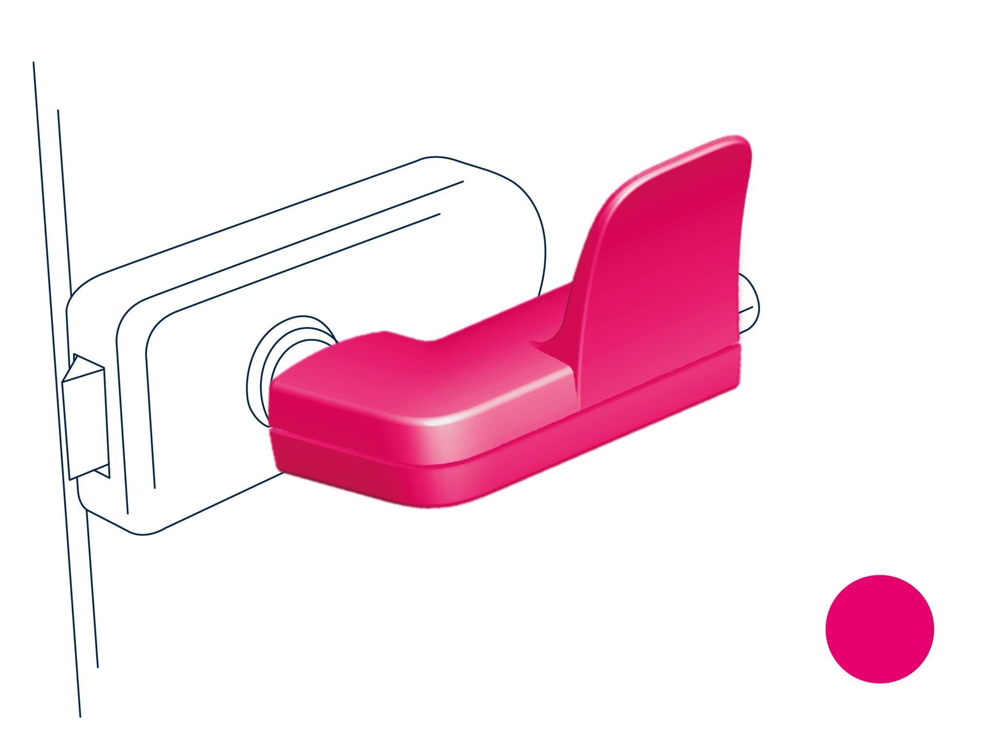 Hygiene Türöffner hugme (magenta) - Set bestehend aus Innen- & Außengriff