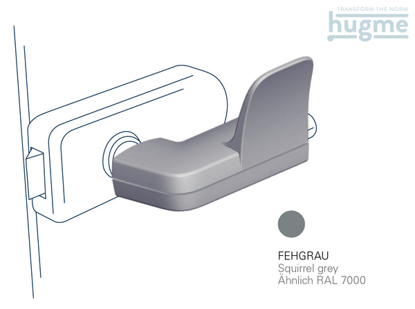 Hygiene Türöffner hugme (fehgrau) - Set bestehend aus Innen- & Außengriff